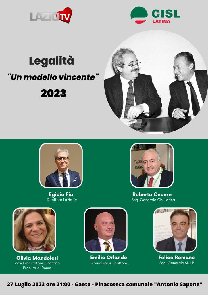 Legalità "Un modello vincente", il secondo appuntamento in Pinacoteca Comunale giovedì 27 luglio