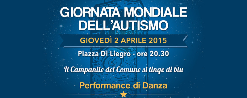 Torre Civica blu e performance di danza per la  Giornata Mondiale per la consapevolezza dell'Autismo