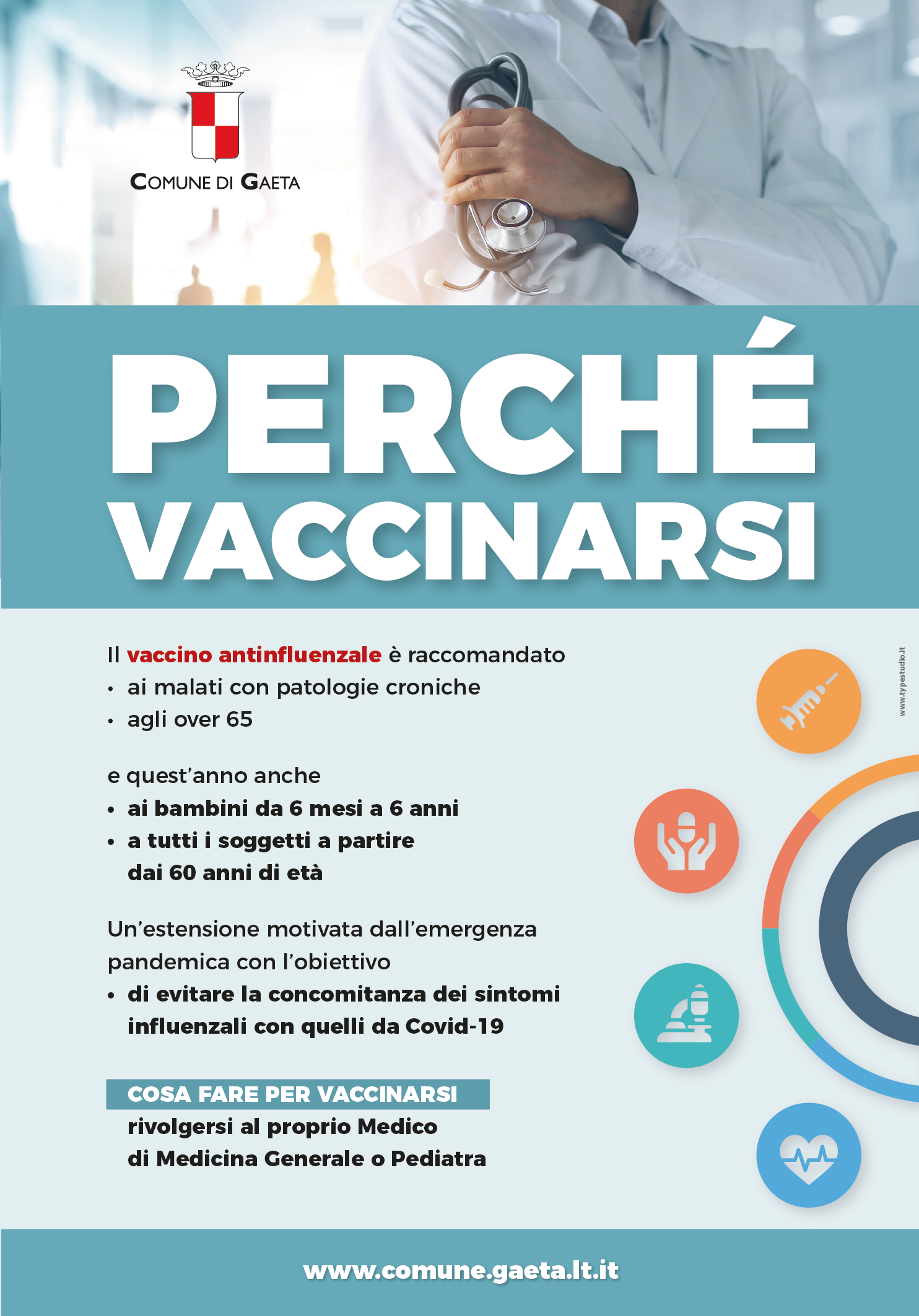 Vaccino antinfluenzale, la campagna di sensibilizzazione promossa dal Comune di Gaeta.