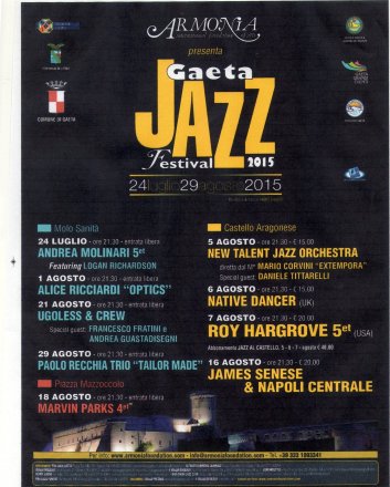 Locandina Gaeta  Jazz Festival 2015