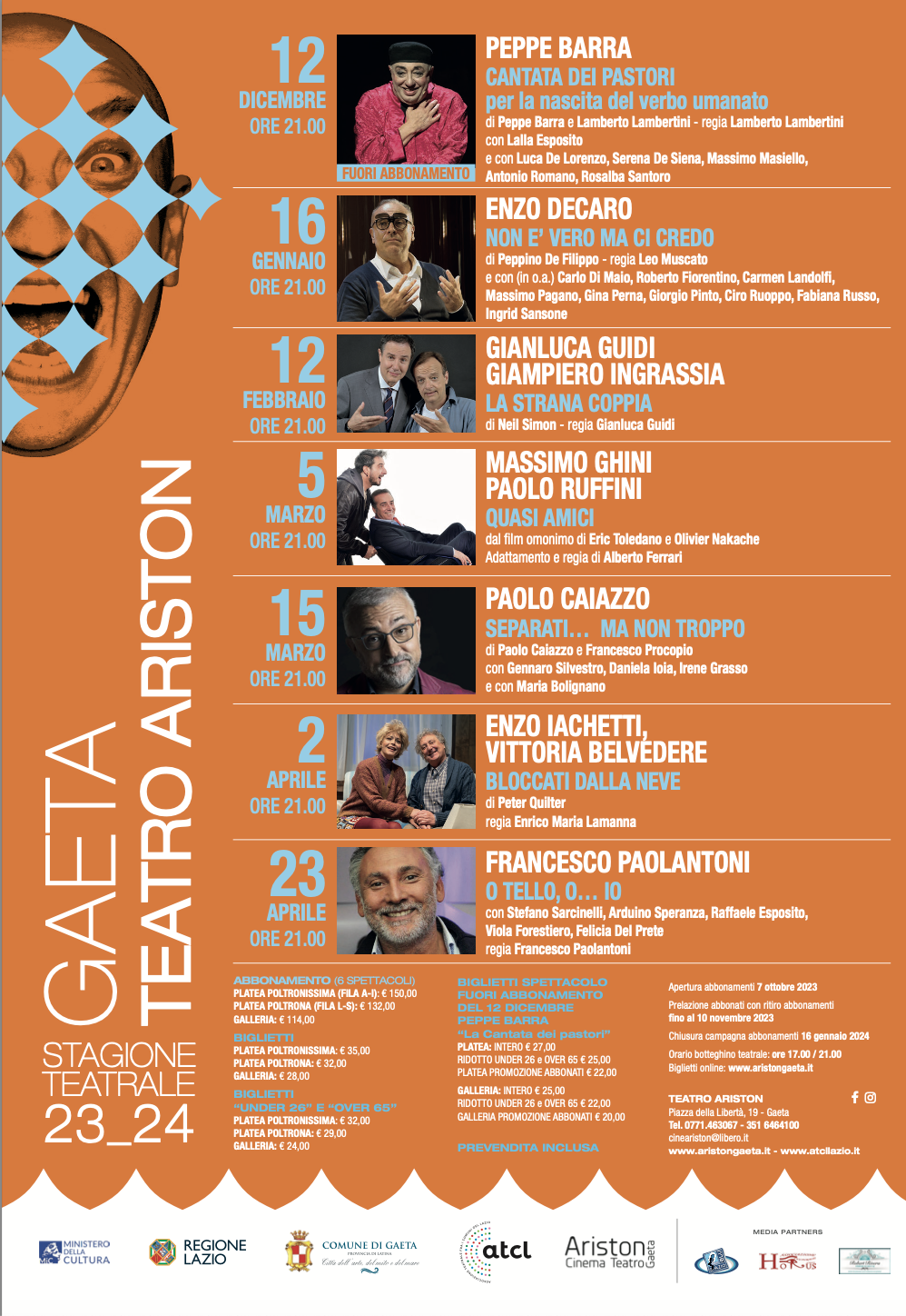Al via la Stagione Teatrale 2023-24 del Teatro Ariston di Gaeta