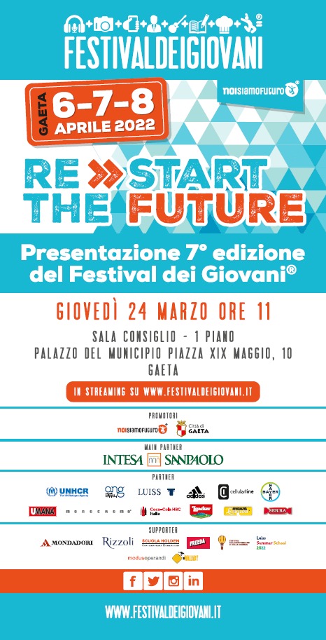 Al via la VII edizione del Festivaldeigiovani® Studenti da tutt’Italia per confrontarsi sul presente e sul futuro Al via la VII edizione del Festivaldeigiovani® Studenti da tutt’Italia per confrontarsi sul presente e sul futuro