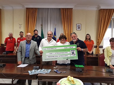  Alla Protezione Civile "Fenice" il salvadanaio solidale della Nave di Sera per l' acquisto di una turbina spalaneve