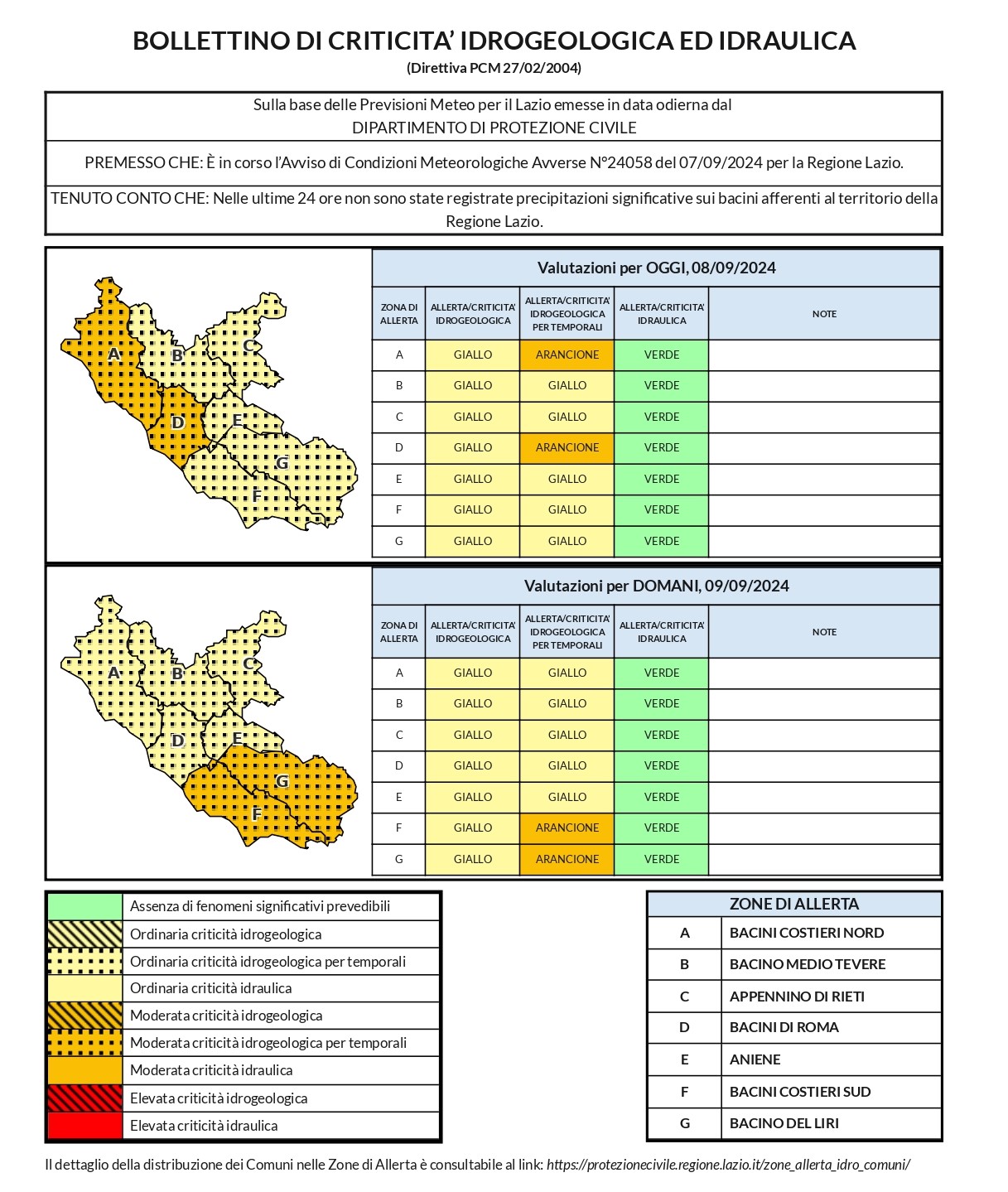 Allerta meteo (arancione) 9 settembre 2024 Allerta meteo (arancione) 9 settembre 2024