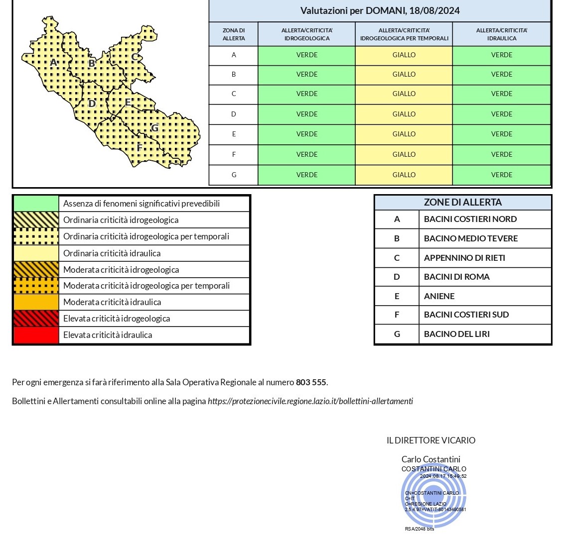 Allerta meteo per la giornata di domenica 18 agosto e per le successive 24-36 ore Allerta meteo per la giornata di domenica 18 agosto e per le successive 24-36 ore