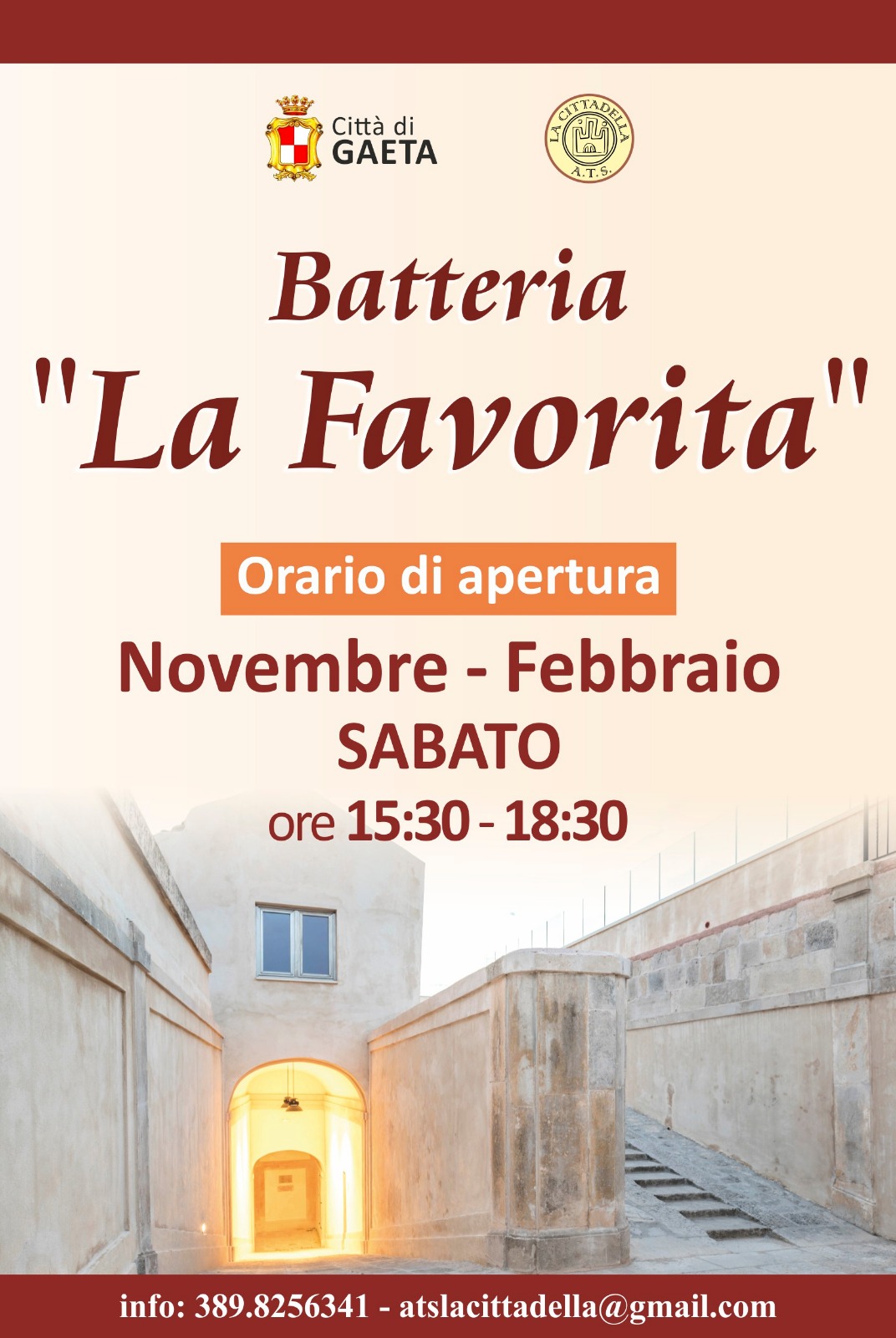 Bastione "La Favorita", nuovi orari di apertura al pubblico