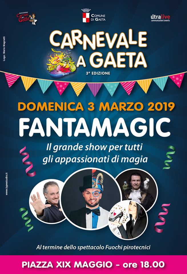Carnevale di Gaeta: la festa continua! Appuntamento domenica 3 marzo con i Fantamagic!