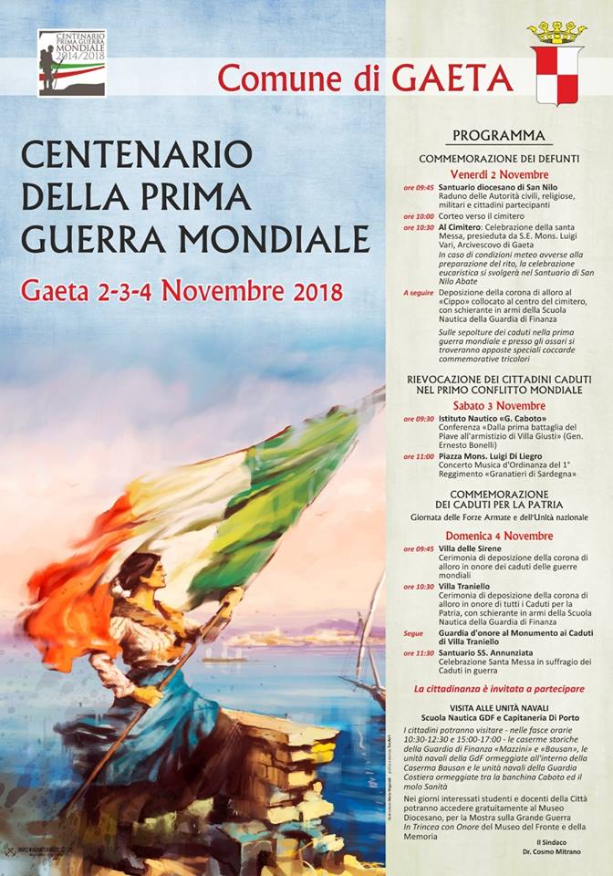 Centenario della Grande Guerra, le celebrazioni. Commemorazione dei defunti, la Santa Messa presso il Santuario di S. Nilo Abate