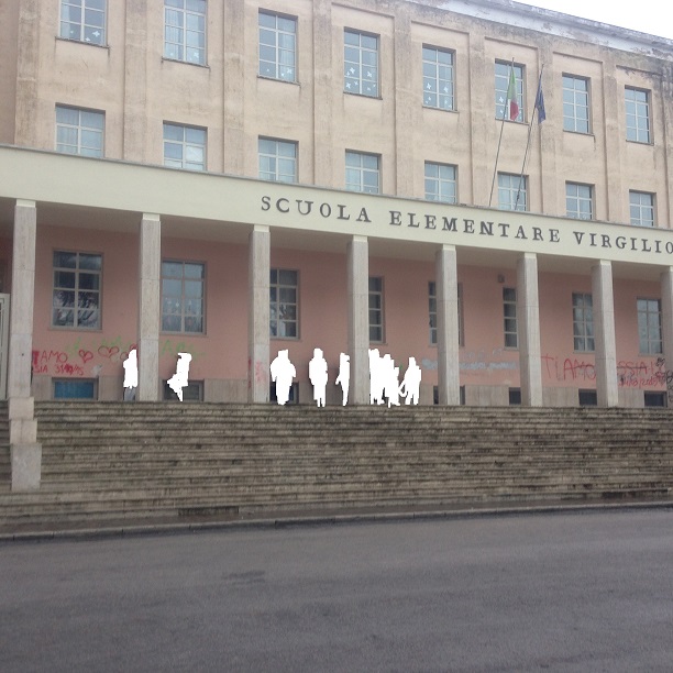 Chi imbratta...ridipinge: sanzione esemplare per i giovani "vandali" della facciata della Scuola Virgilio 