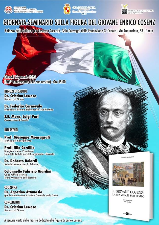 Enrico Cosenz, una giornata-seminario per celebrare la figura del Patriota e Generale gaetano