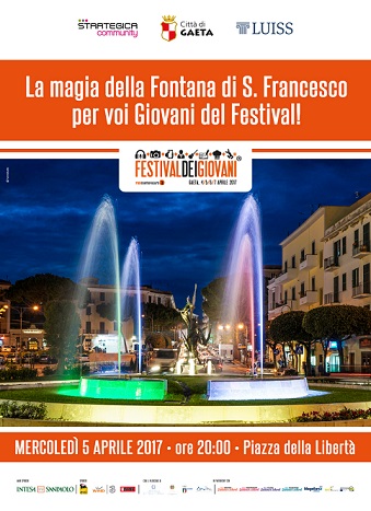 Festival dei Giovani.... inizia il conto alla rovescia    Inaugurazione martedì 4 aprile 2017, ore 17:00 Piazza XIX Maggio 