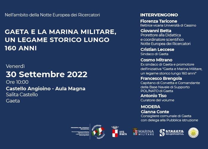 "Gaeta e Marina Militare. Un legame storico lungo 160 anni". Presentazione del volume presso il Castello Angioino.