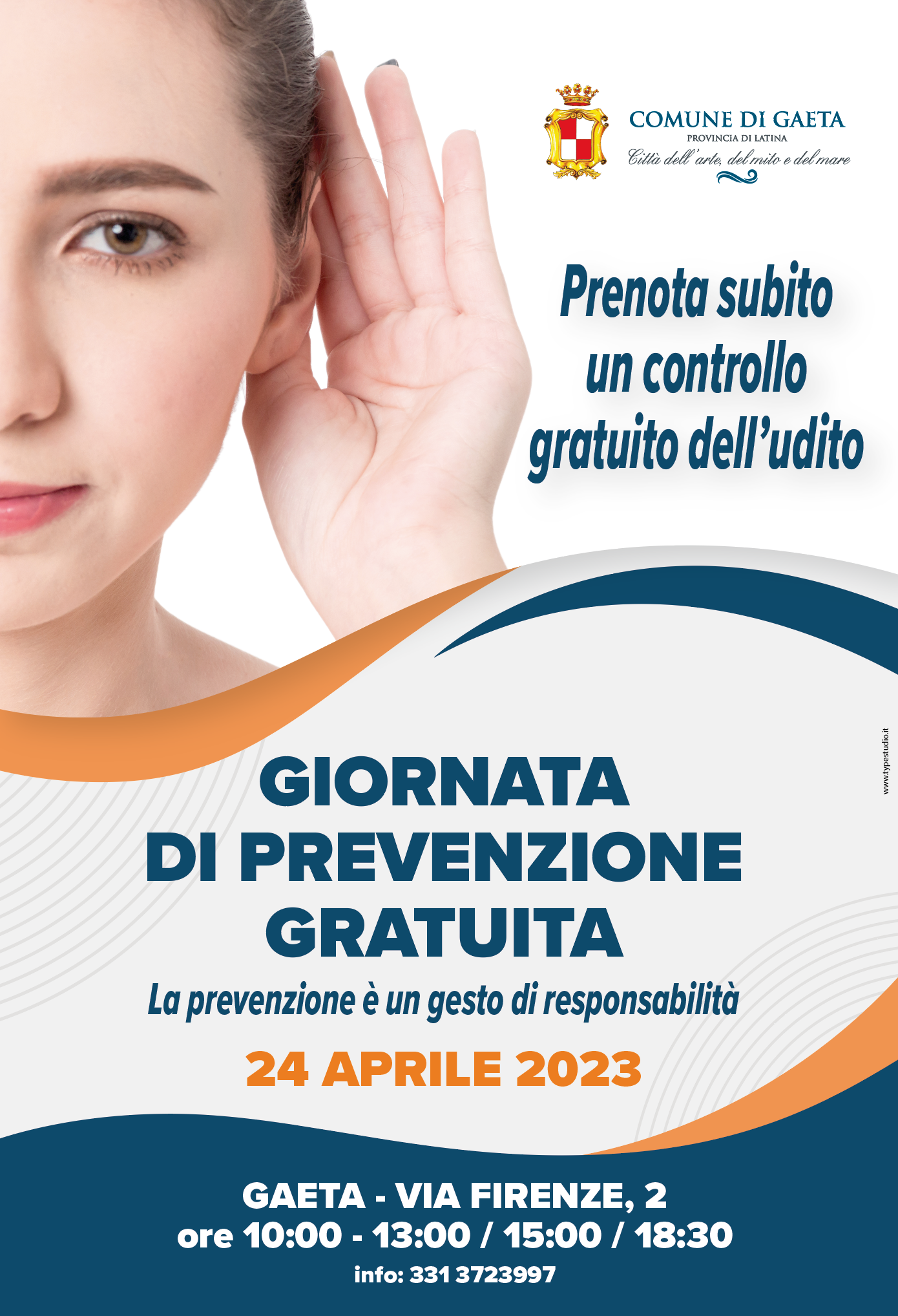 Giornata di prevenzione gratuita dell'udito, l'iniziativa promossa dal Comune di Gaeta.