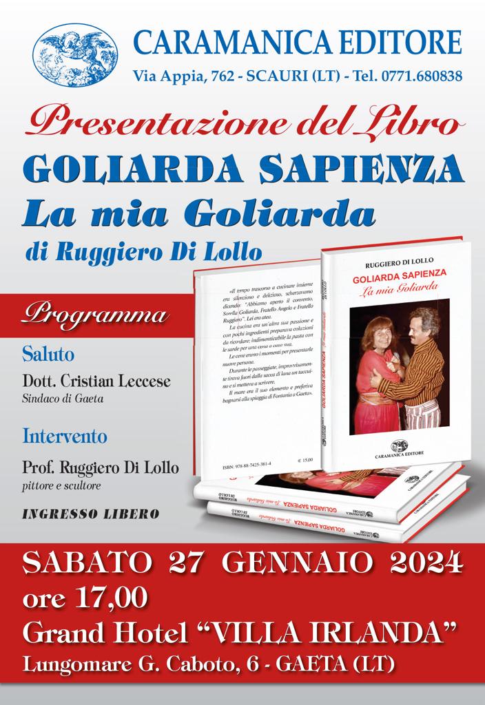 "Goliarda Sapienza. La mia Goliarda", sabato 27 gennaio la presentazione del libro del professor Ruggiero Di Lollo