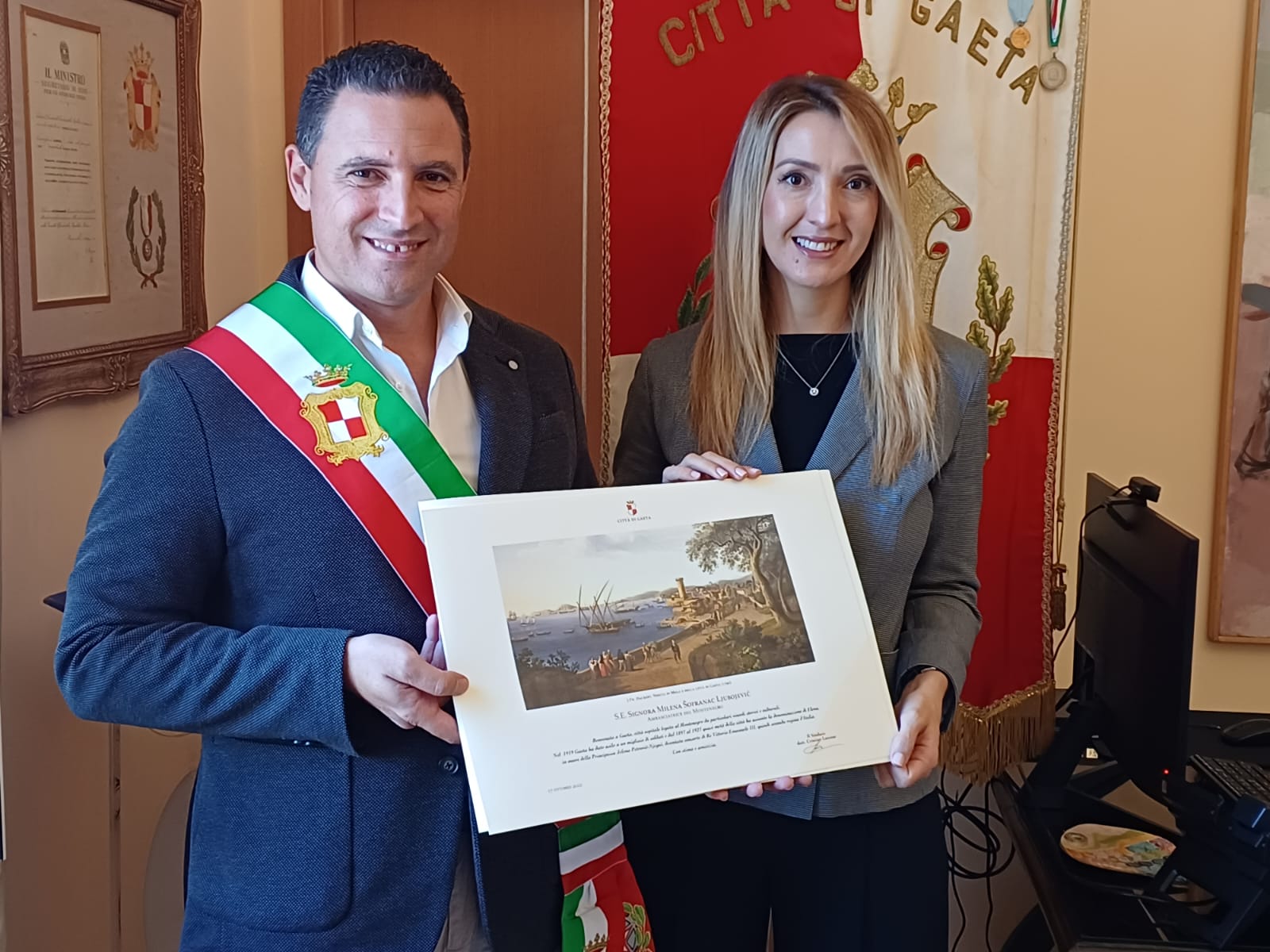 L’Ambasciatrice del Montenegro, Milena Šofranac Ljiubojević, in visita ufficiale al Comune di Gaeta