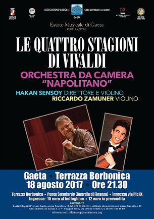 La Terrazza Borbonica ospita Le Quattro Stagioni di Vivaldi     Venerdì 18 agosto 2017 ore 21.30
