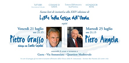 Libri sulla Cresta dell'Onda XXIV edizione: con  il Presidente del Senato  Pietro Grasso... riflessioni sul futuro del nostro Paese  venerdì 21 lug...
