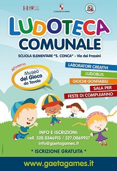 Ludoteca Comunale Sebastiano Conca: al via le iscrizioni, sempre gratis, per l'anno 2016/17