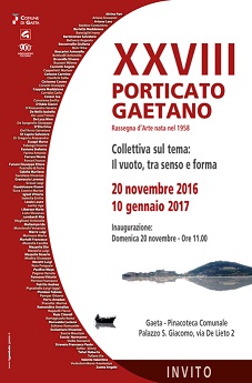 Porticato Gaetano: Al via la XXVIII edizione    Domenica 20 novembre 2016, ore 11, Pinacoteca Comunale
