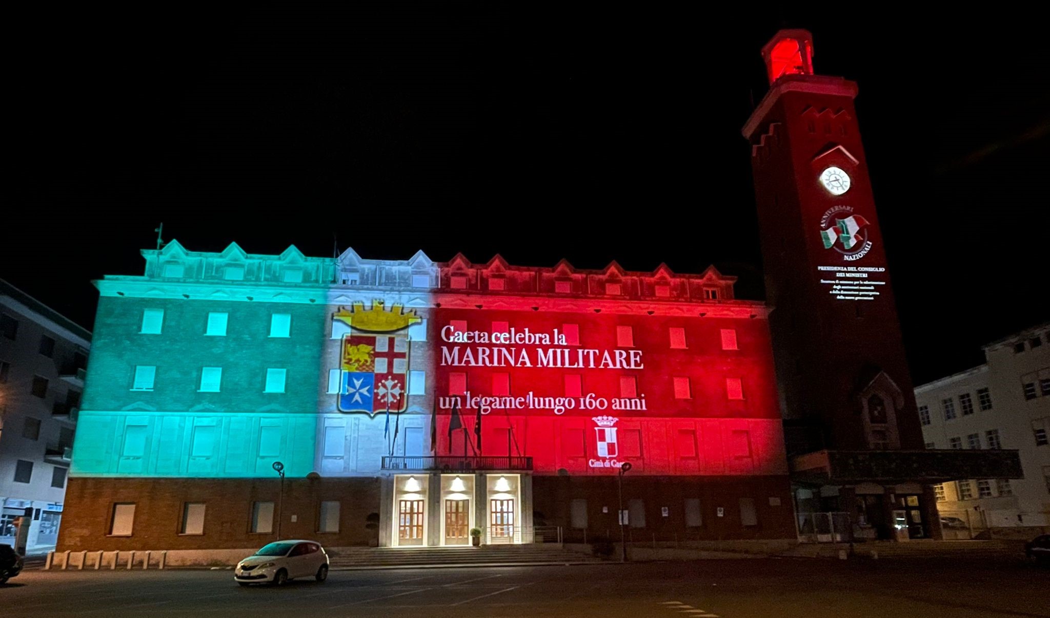 Proiezioni artistiche per celebrare il legame storico tra Gaeta e la Marina Militare Proiezioni artistiche per celebrare il legame storico tra Gaeta e la Marina Militare