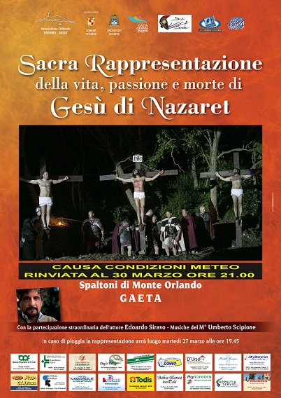 Rinviata al 30 marzo 2018  la Sacra Rappresentazione della Vita, Passione e Morte di Gesù di Nazareth Spaltoni  - Monte Orlando