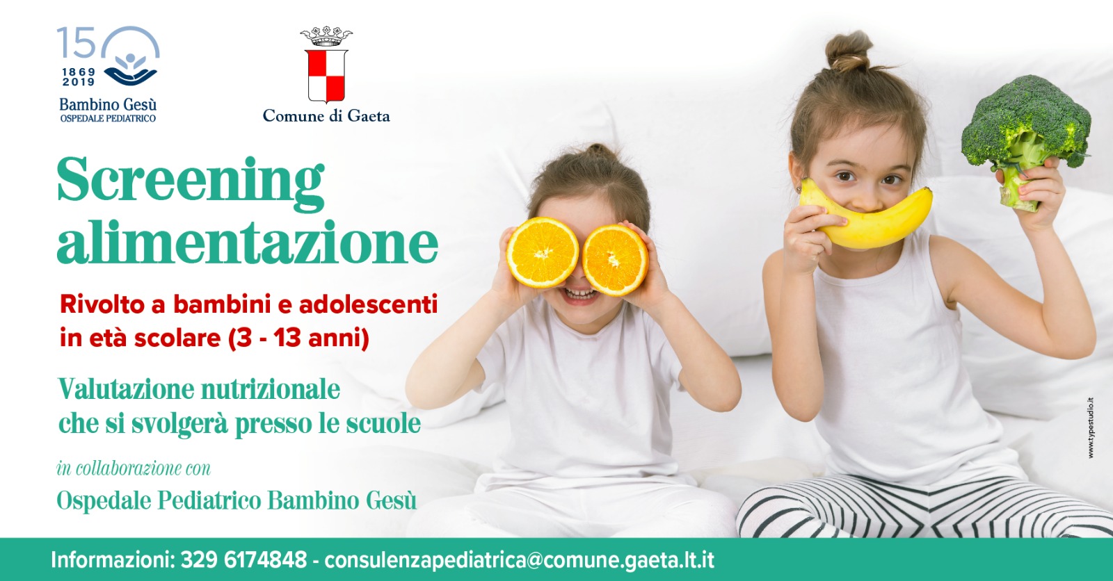 Screening alimentazione, presentata l’iniziativa in collaborazione con l’Ospedale pediatrico “Bambino Gesù” di Roma.