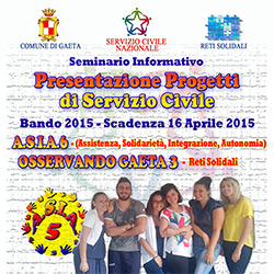 Servizio Civile Nazionale: Gaeta presenta ai giovani i suoi progetti Osservando Gaeta 3 e A.s.i.a 6