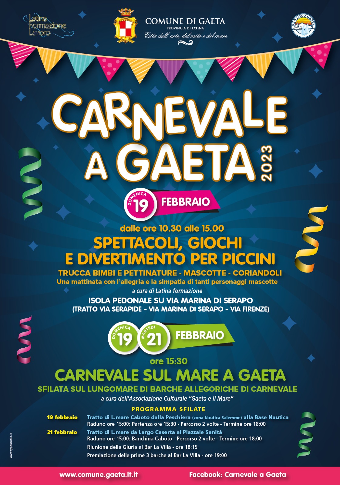 Tutto pronto a Gaeta per festeggiare il Carnevale 2023!