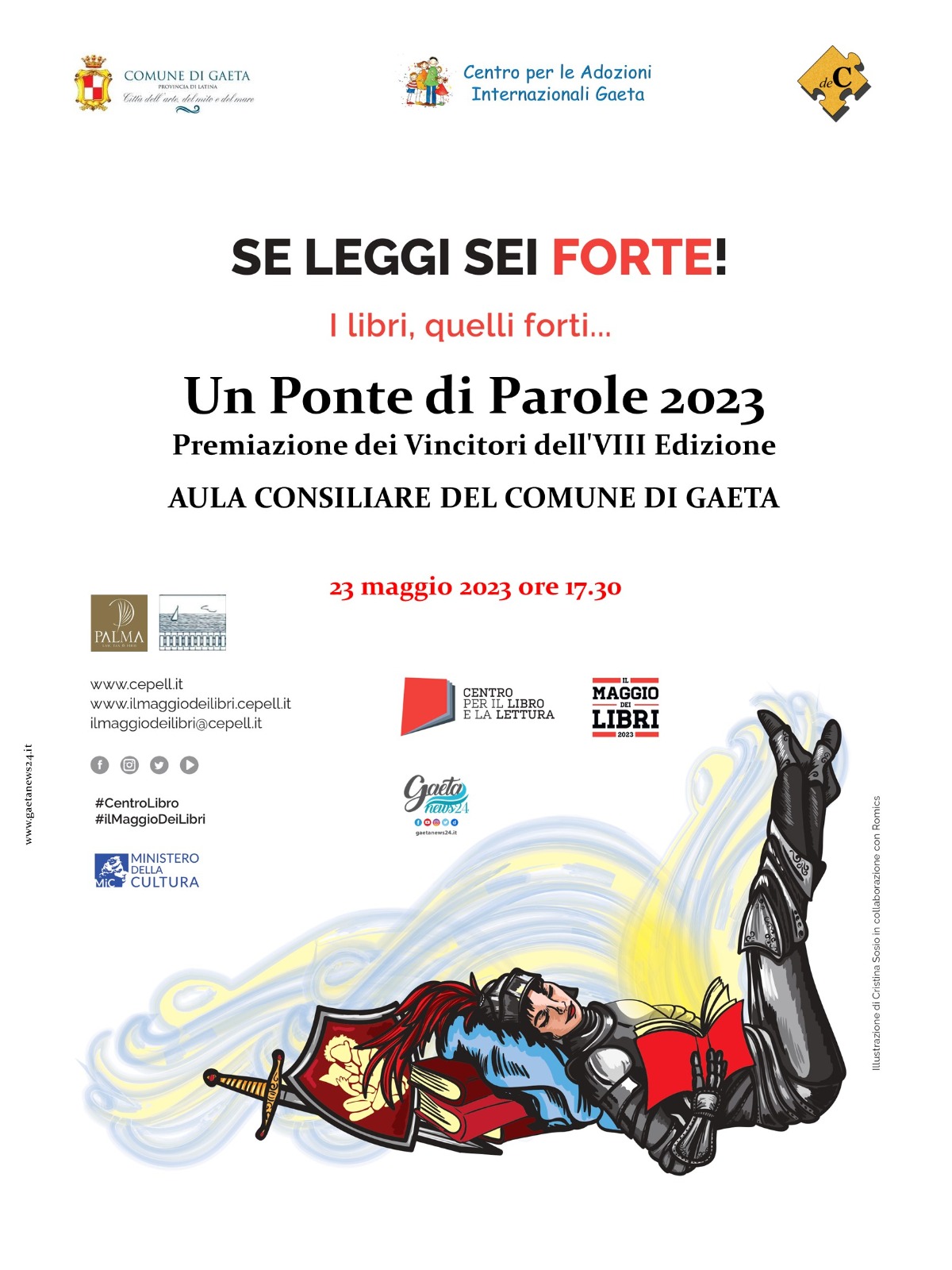 "Un Ponte di Parole 2023 - VIII edizione", martedì 23 maggio in Aula Consiliare la cerimonia di premiazione del concorso letterario nazionale