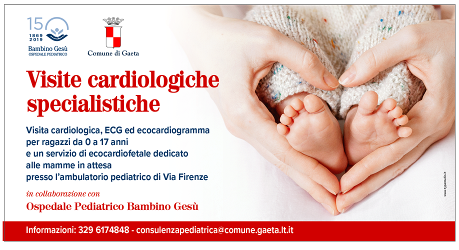 Visite cardiologiche specialistiche gratuite per bambini e ragazzi 0 – 17 anni e un servizio di ecocardiofetale dedicato alle mamme in attesa. L’in... Visite cardiologiche specialistiche gratuite per bambini e ragazzi 0 – 17 anni e un servizio di ecocardiofetale dedicato alle mamme in attesa. L’in...